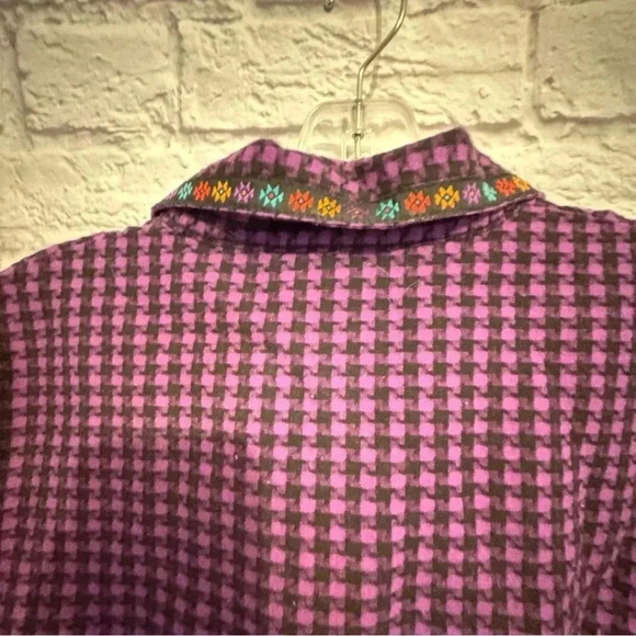 Vintage Hang Ten Southwest Houndstooth Button Front Shirt Size Large 80s/90s - Picture 7 of 12